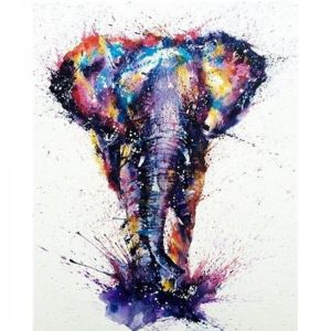 ערכת עשה זאת בעצמך ציור ביהלומים 5D תמונת פיל צבעוני